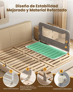 GrowthFun - Riel de cama plegable para niños pequeños, marco y cone...
