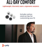 Poly Voyager Legend - Auriculares inalámbricos (Plantronics) – Bluetooth de un solo oído con micrófono de cancelación de ruido – Controles de voz – Botones de silencio y volumen – Diseño ergonómico