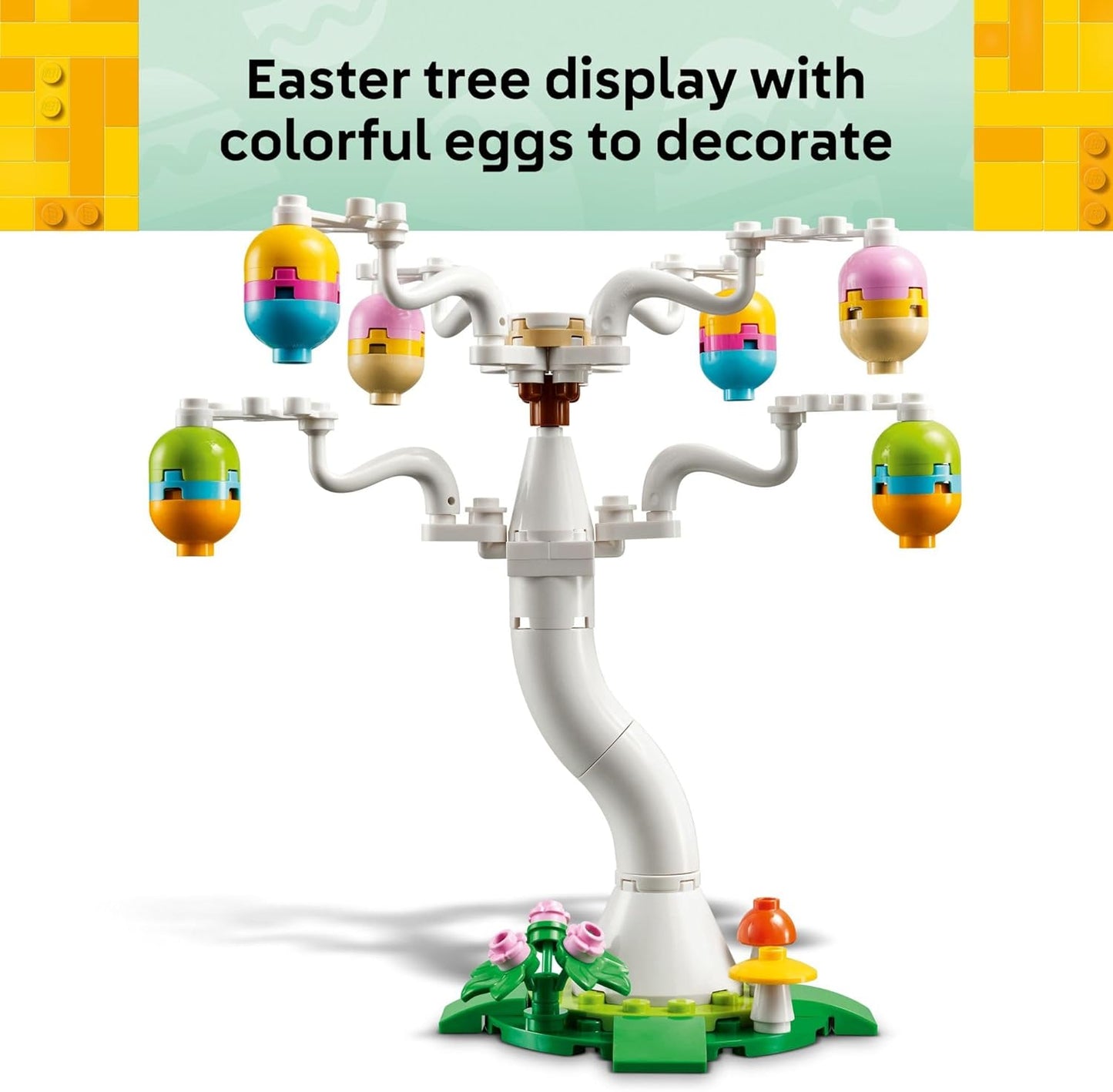LEGO Juguete de construcción de caza de huevos de conejo de Pascua y pollito para niñas y niños, juego de simulación de primavera para niños a partir de 8 años, relleno de canasta o idea de regalo