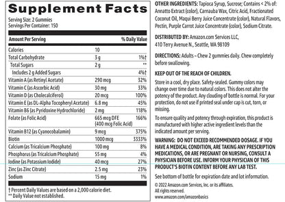 Amazon Basics Multivitamínico para mujeres, sabor a bayas mixtas, v...