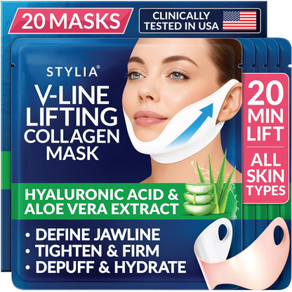 STYLIA V Line - Máscara facial de colágeno de elevación \u2013 Leva...