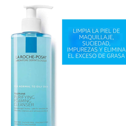 La Roche-Posay Toleriane Limpiador Facial Espumoso Purificante, Lim...