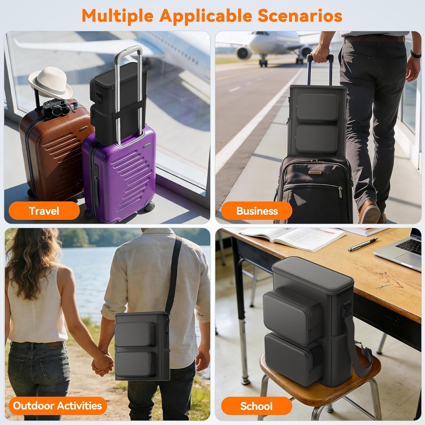 KDD Estuche organizador electrónico de viaje, bolsa de almacenamiento portátil para accesorios tecnológicos para artículos esenciales de viaje, estuche de almacenamiento de gran capacidad con