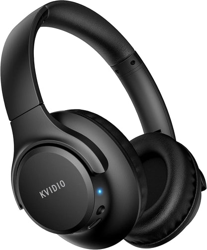 KVIDIO Auriculares Bluetooth sobre la oreja, 65 horas de reproducci...
