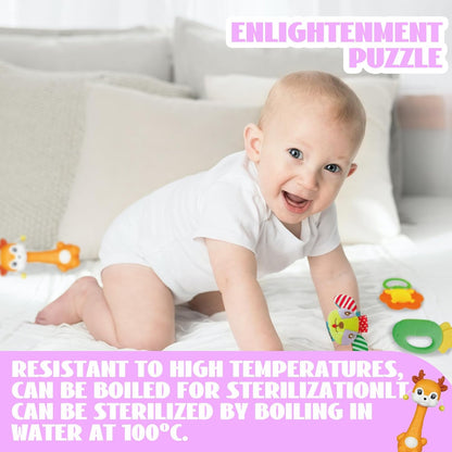 Cocurb Juego de 30 piezas de juguetes de bebé de alto contraste para bebés, sonajeros, juguetes de dentición y calcetines de muñeca, adecuado para 6 meses, regalo perfecto para bebés para niños y