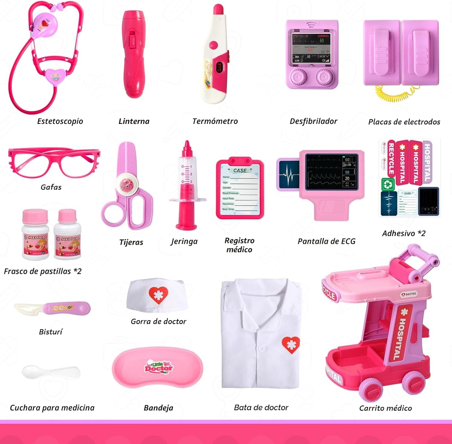 Liberry Kit de médico para niños pequeños de 2, 3, 4, 5, juego de s...
