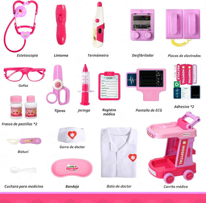 Liberry Kit de médico para niños pequeños de 2, 3, 4, 5, juego de s...