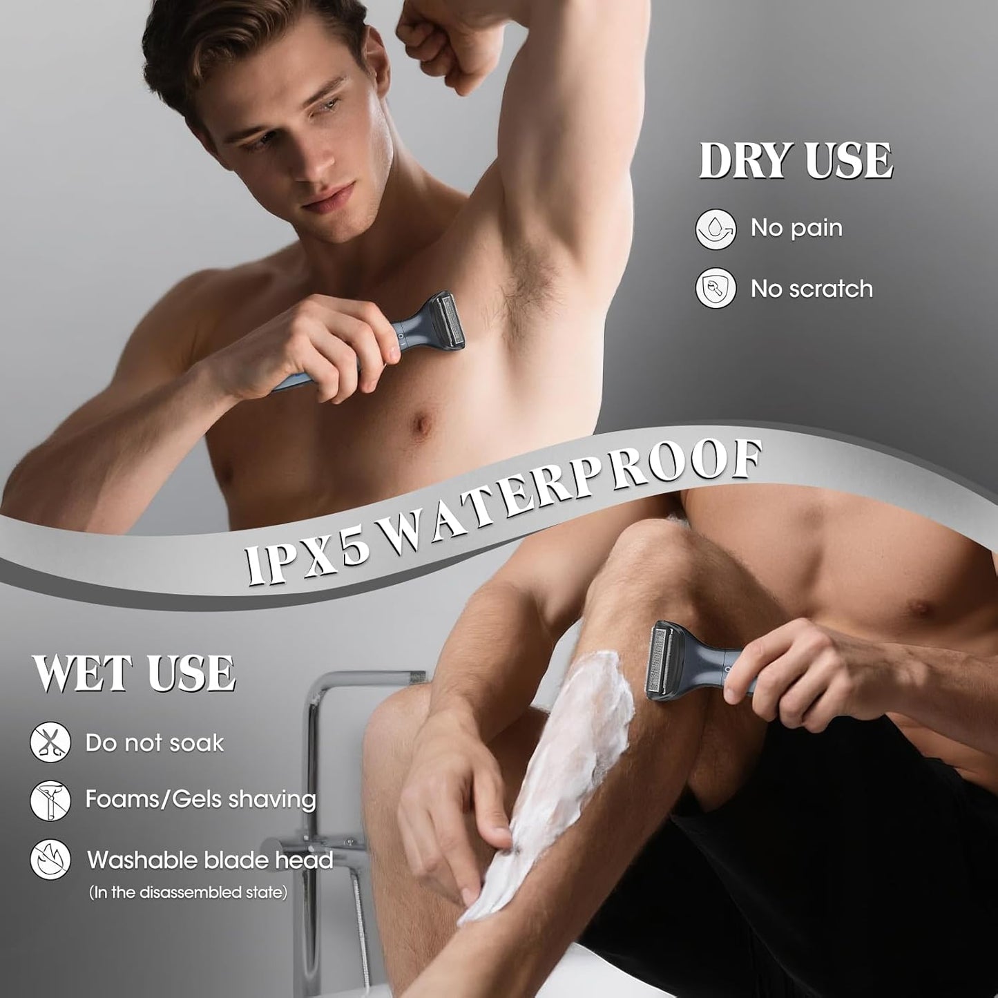 Manscape - Recortadora de bolas para hombres, recortadora de vello...