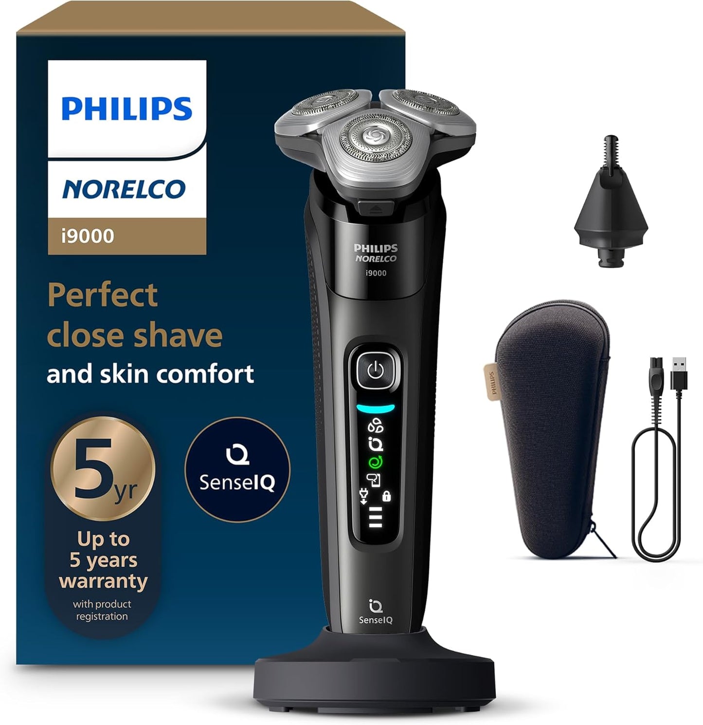 Philips Norelco Shaver i9000, afeitadora eléctrica húmeda y seca, n...