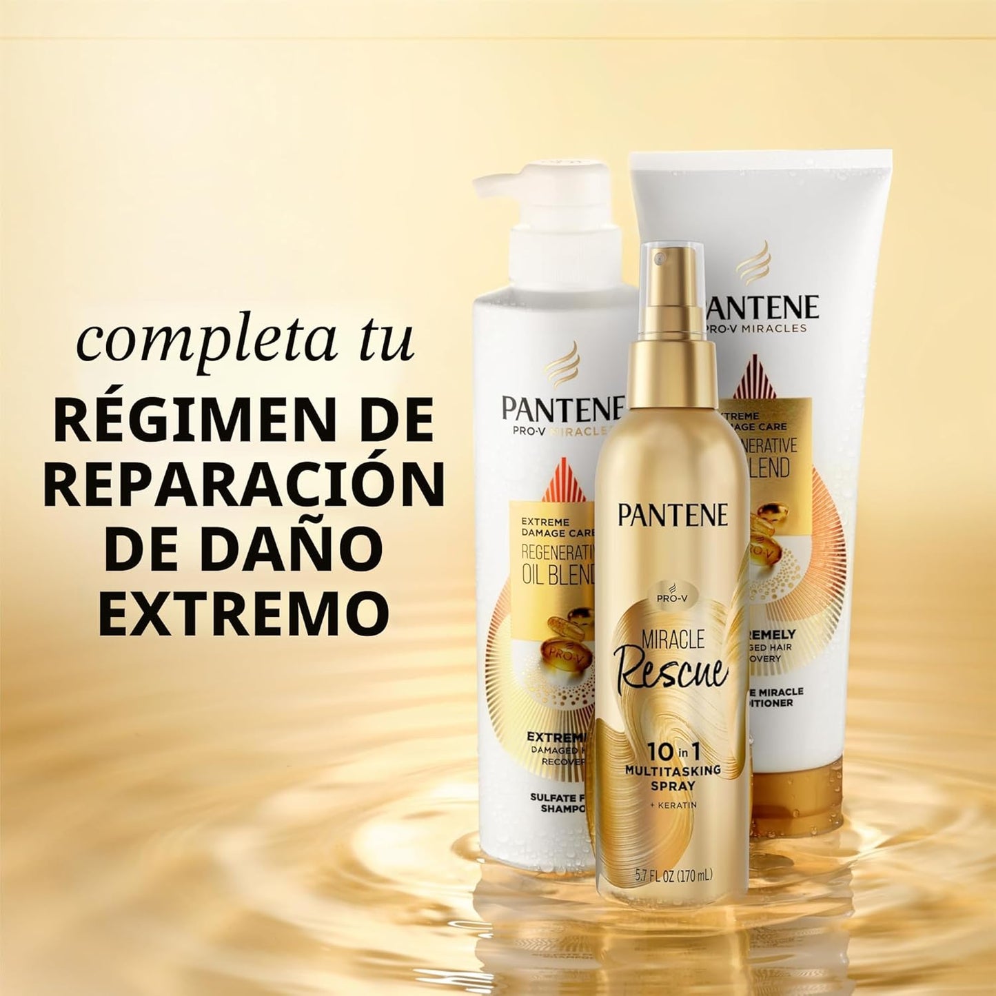 Pantene Miracle Rescue - Spray multitarea 10 en 1, protección contr...