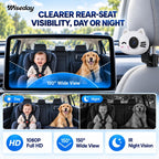 Wiseday Cámara de coche de bebé 2 en 1 y adaptador inalámbrico CarP...