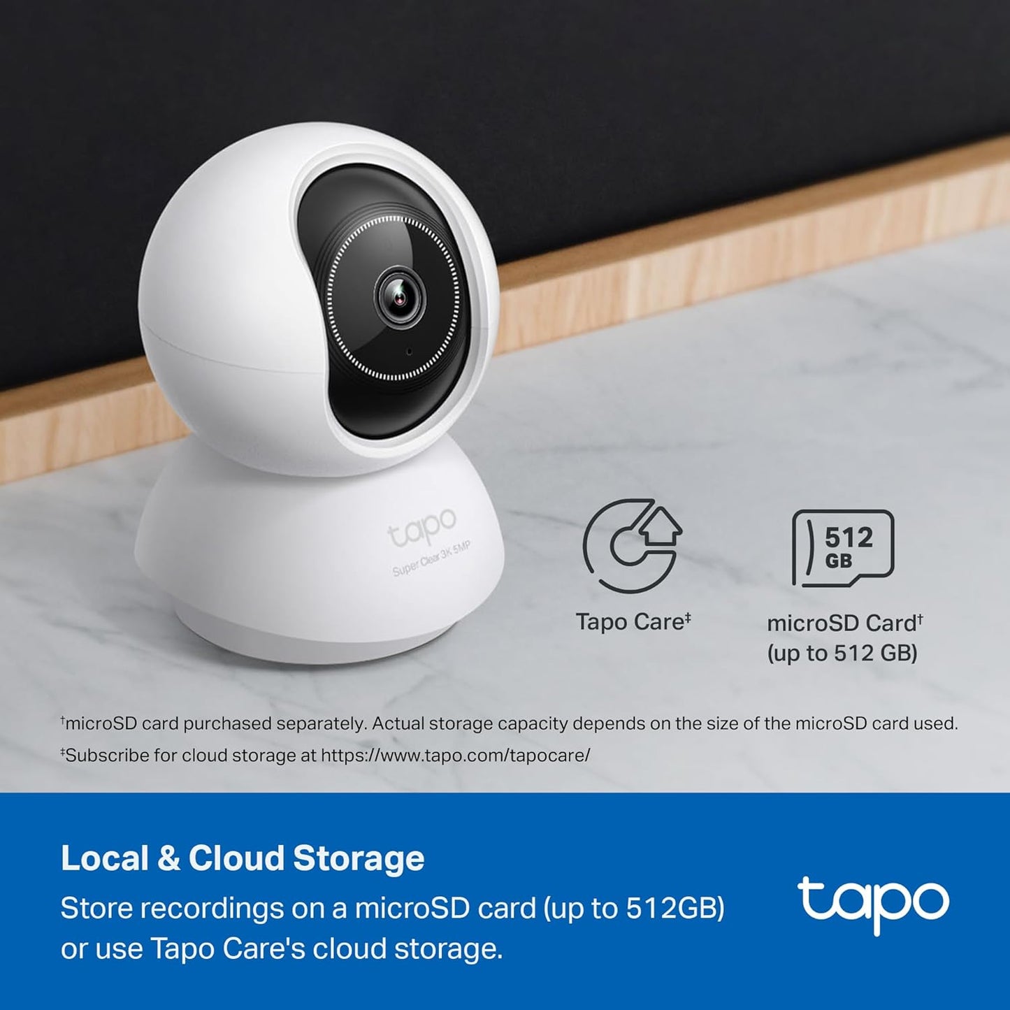 Tapo Cámara de seguridad interior 3K 5MP para monitor de bebé, cáma...