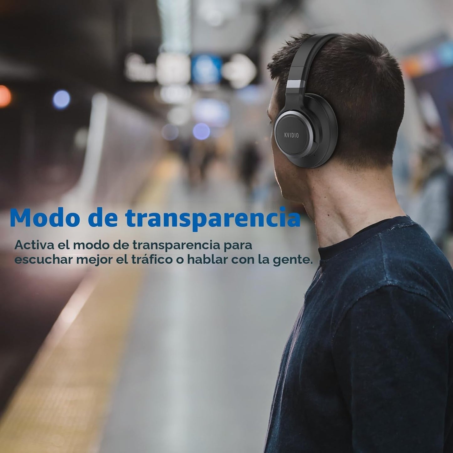 KVIDIO Auriculares con cancelación activa de ruido, 70 horas de rep...