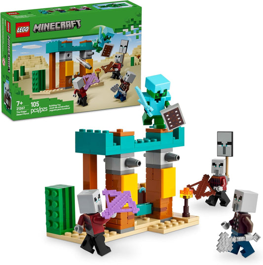 LEGO Minecraft The Illager Desert Patrol Figuras de juguete y juego – Juguete de construcción de Minecraft para niños, niños y niñas, a partir de 7 años – con 4 figuras para juego de simulación – Idea de regalo para cumpleaños – 21267
