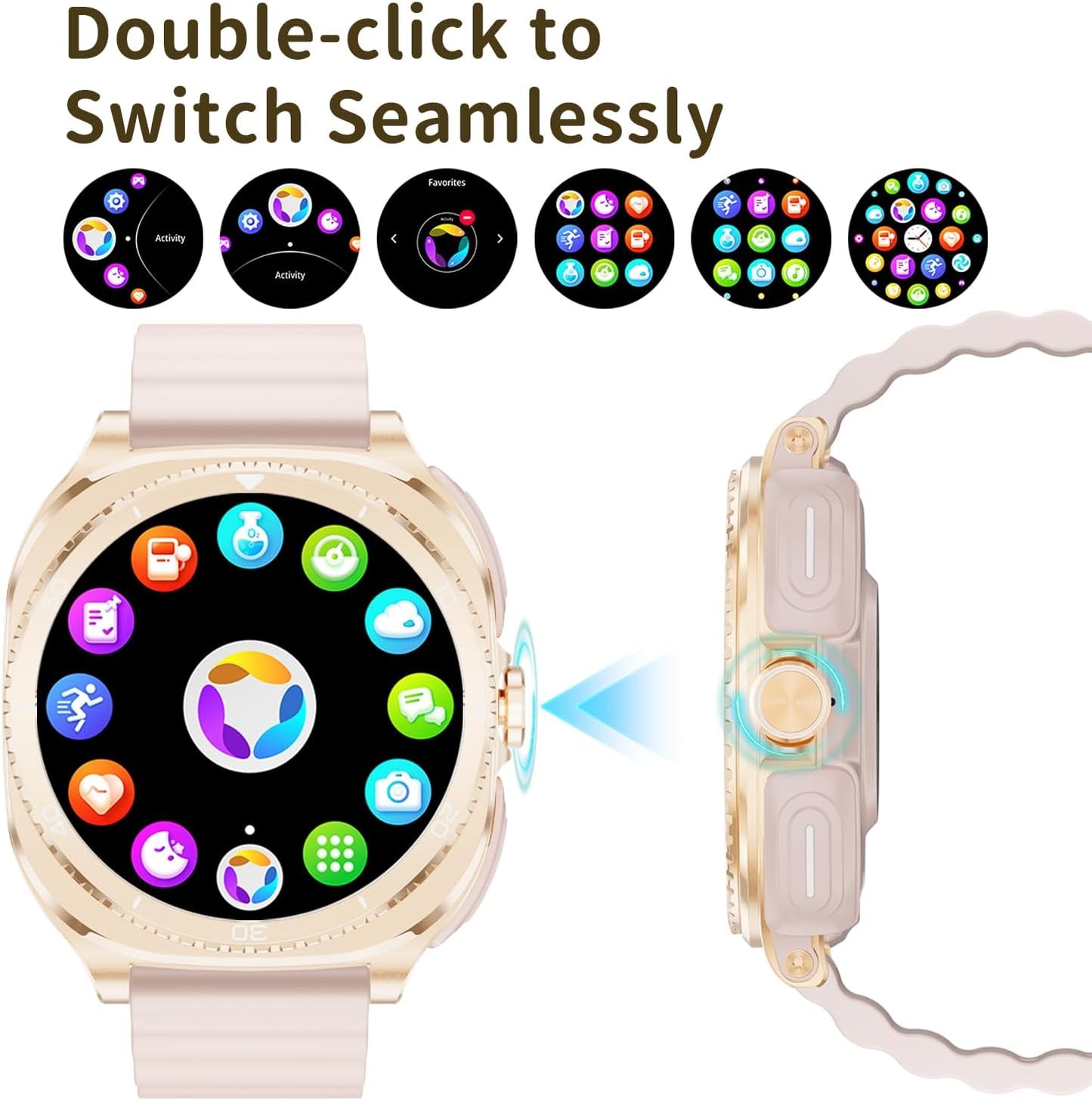 Reloj inteligente con auriculares para mujer, compatible con Androi...
