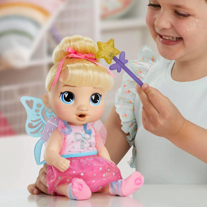 Muñeca Baby Alive Fairy Fashions Harper Hugs con ropa y accesorios,...