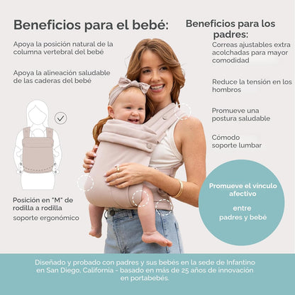 Infantino Honey Blossom - Portabebés ergonómico para bebés a niños...