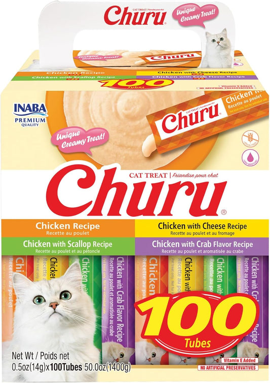 INABA Churu - Golosinas para gatos, puré cremoso exprimible con vit...