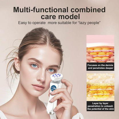 Masajeador de belleza 5 en 1 para cara y cuello, masajeador facial...