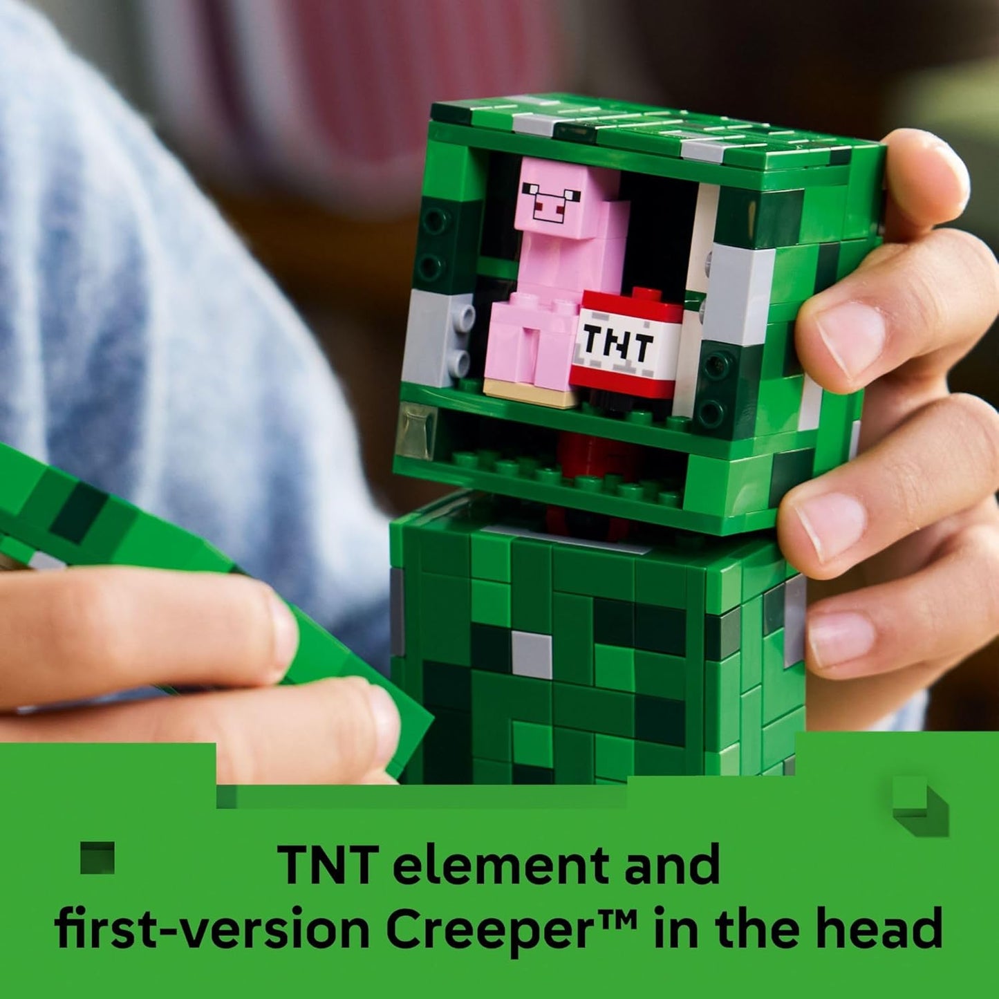 LEGO Minecraft The Creeper - Juguete de construcción para niños, juguete de Minecraft para niños y niñas, a partir de 10 años, decoración de habitación para jugadores con primera versión de minifigura