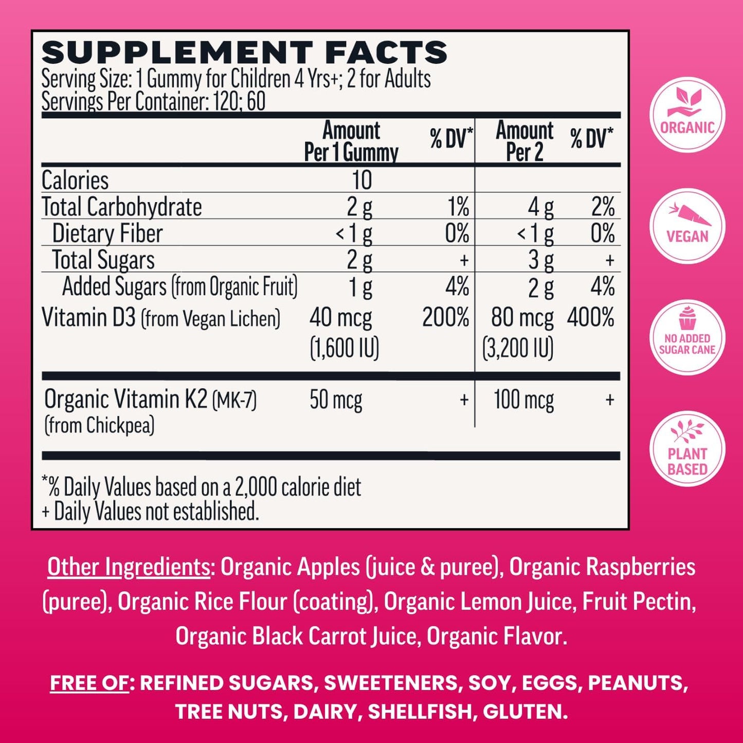 Llama Naturals Vitamina D3, Suplemento de apoyo inmunológico vegano...