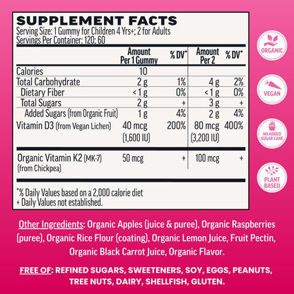 Llama Naturals Vitamina D3, Suplemento de apoyo inmunológico vegano...
