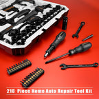 DEKOPRO Kit de herramientas manuales para el hogar general de 218 piezas, juego de herramientas profesionales de reparación de automóviles para propietarios de viviendas, juego de herramientas