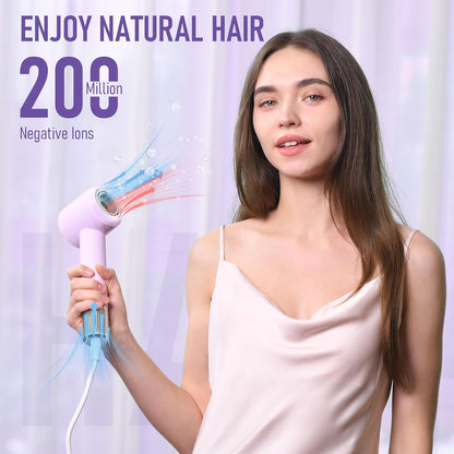 Secador de pelo, secador de pelo de secado rápido de 1800 W con mot...