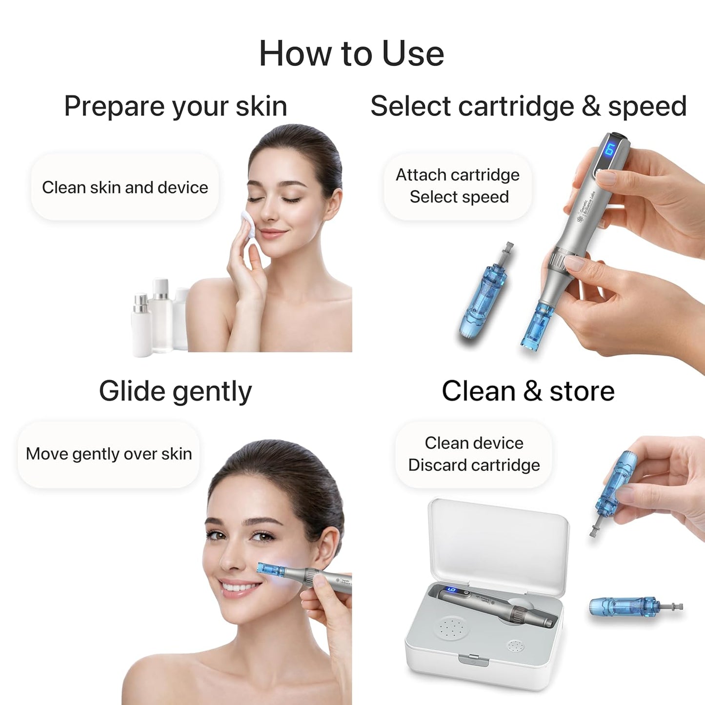 Dispositivo de bolígrafo cosmético inalámbrico para uso doméstico,...