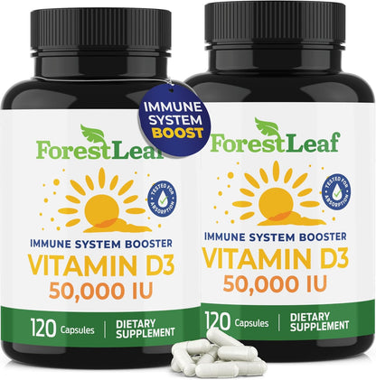 ForestLeaf - Suplemento semanal de vitamina D3 UI - Cápsulas de vit...
