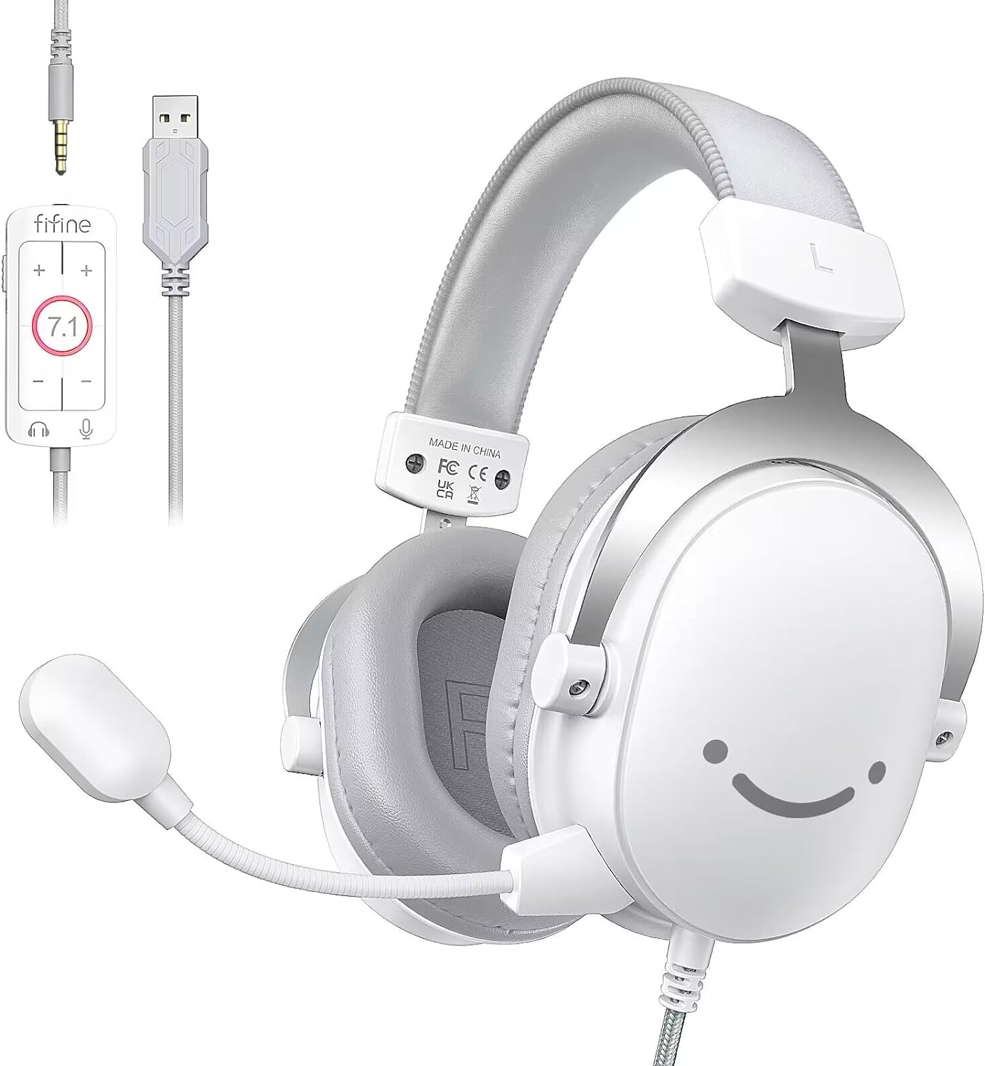 FIFINE Auriculares USB para juegos de PC con conector de audio de 3...
