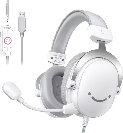 FIFINE Auriculares USB para juegos de PC con conector de audio de 3...