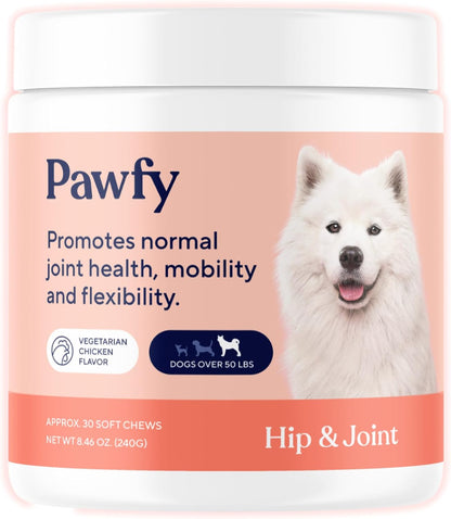 Pawfy Suplemento para cadera y articulaciones para perros con MSM y...