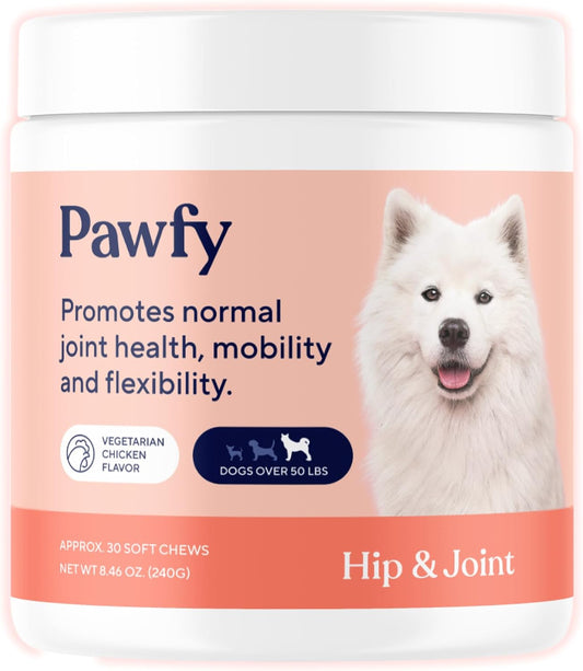 Pawfy Suplemento para cadera y articulaciones para perros con MSM y...