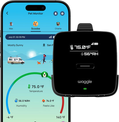 Waggle Monitor de temperatura para mascotas 4G (Lite) - No necesita...