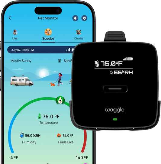 Waggle Monitor de temperatura para mascotas 4G (Lite) - No necesita...