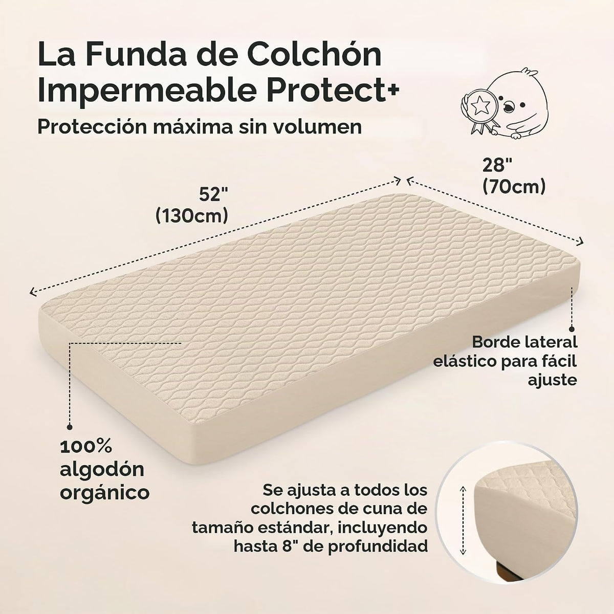 Paquete de 2 fundas protectoras de colchón impermeables para cuna,...