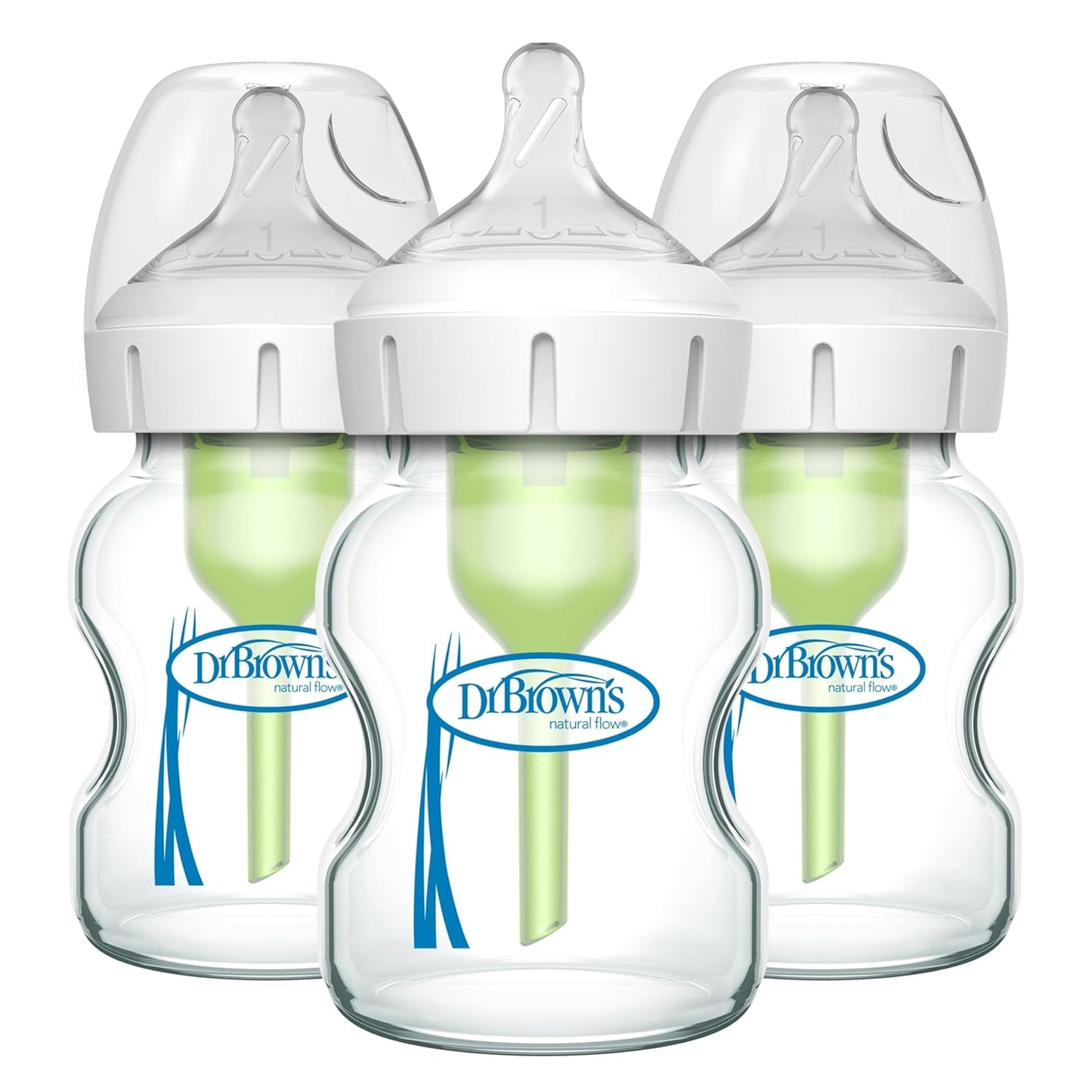 Dr. Brown's Natural Flow Anti-Colic Options+ Biberones de Vidri...