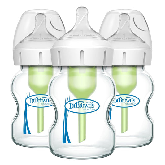 Dr. Brown's Natural Flow Anti-Colic Options+ Biberones de Vidri...