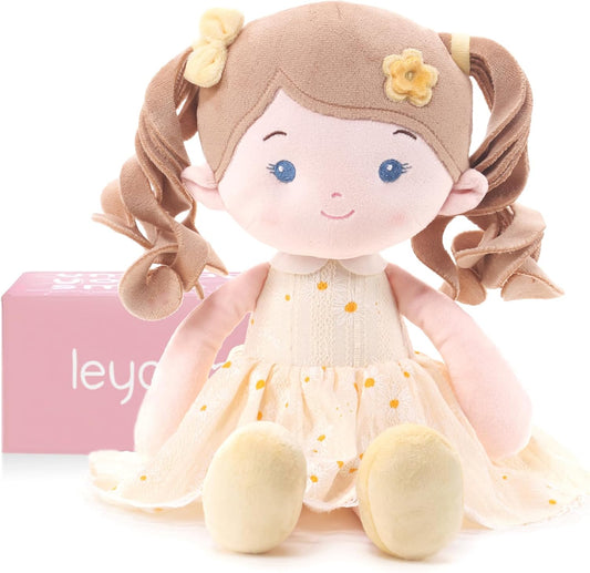LeyaDoll Muñeca de bebé suave de felpa (40.6 cm), mi primera muñeca...