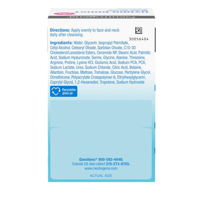 Neutrogena Hydro Boost - Crema de agua, hidratación de 72 horas para piel normal o extra seca, sin fragancia, hidratante facial con ácido hialurónico, 1.7 onzas y limpiador de gel hidratante Hydro Boost tamaño de prueba, 0.5 onzas líquidas