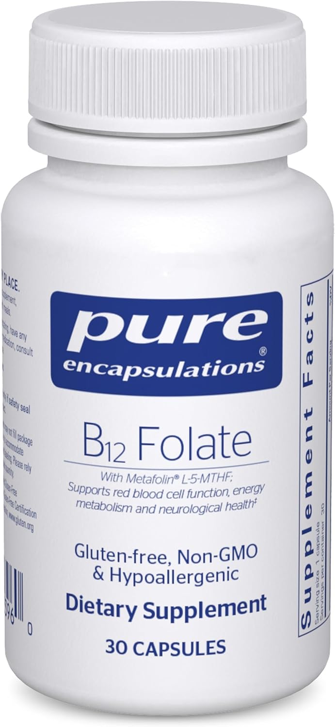 Pure Encapsulations B12 Folato - Suplemento energético para apoyar...