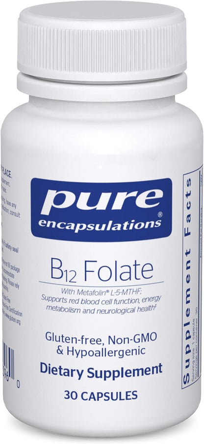 Pure Encapsulations B12 Folato - Suplemento energético para apoyar...