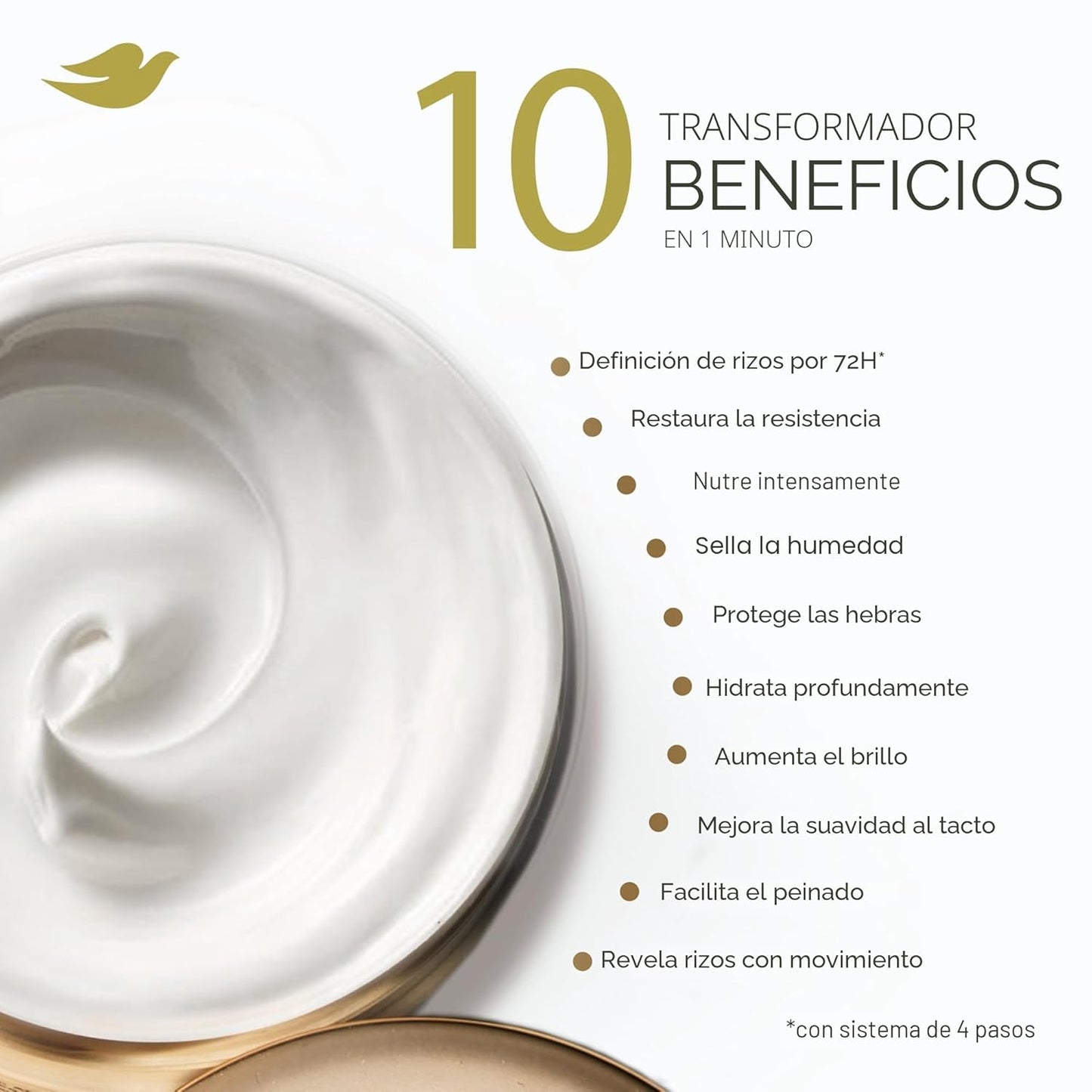 Dove Mascarilla en Crema Reparadora de Rizos Hair Amino 10 en 1 par...