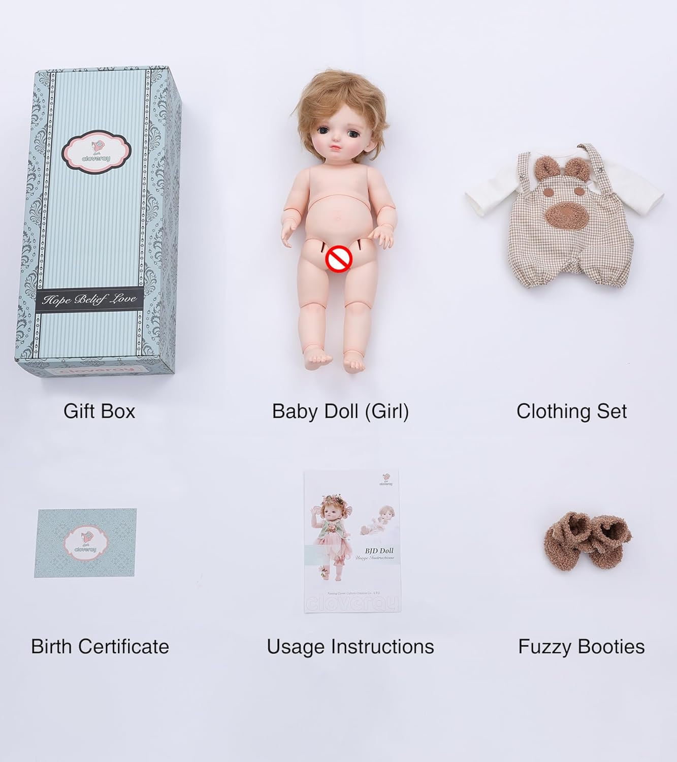 Cloveray BJD - Muñecas articuladas de bola de 1\/4 conjunto complet...