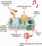 Skip Hop Tiempo boca abajo y juego sentado causa y efecto desarrollo musical para bebé juguete con 12 sonidos de animales, luces, música y 6 actividades, maravillas geométricas 2 en 1