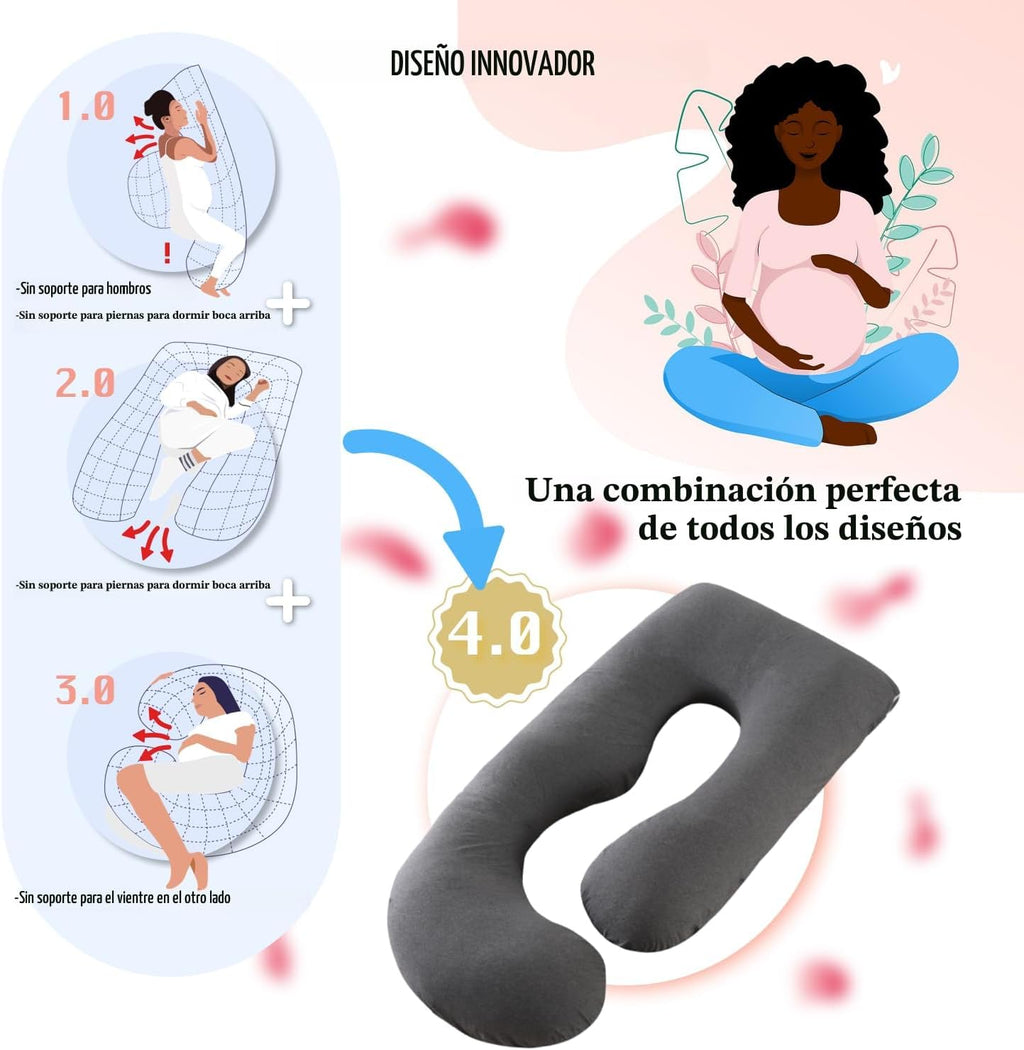 ALLOPERA Almohada de embarazo, almohada de maternidad de cuerpo com...