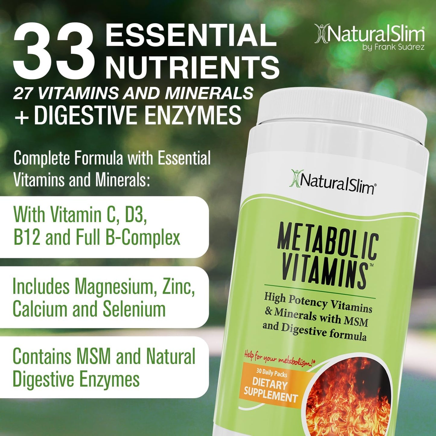 NaturalSlim Vitaminas metabólicas, multivitamínico para mujeres y h...