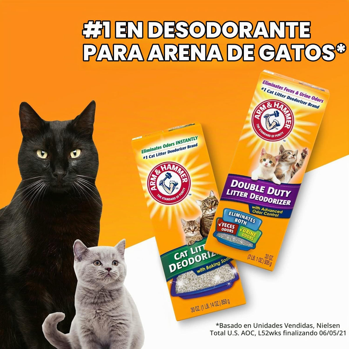 ARM &amp; HAMMER Desodorizador de arena para gatos Double Duty, 20...
