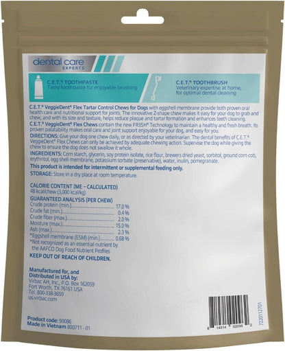 Virbac C.E.T. VEGGIEDENT - Masticables flexibles para control de sa...
